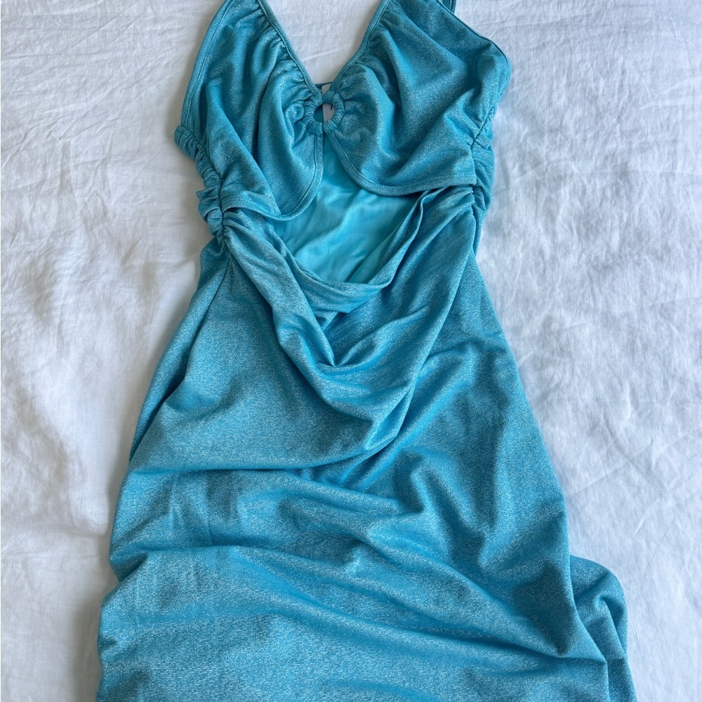Elegant Blue Sleeveless Dress